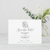 おもしろいスタイリッシュ描結婚リングや輪 セーブザデート (スタンド正面)