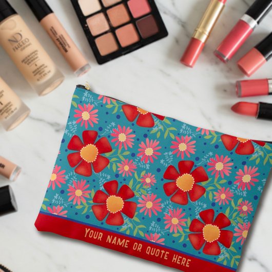 おもしろいスタイリッシュ花柄カスタム化粧料バッグ アクセサリーポーチ
