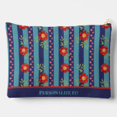 おもしろいスタイリッシュ花柄カスタム化粧料バッグ アクセサリーポーチ (裏面)