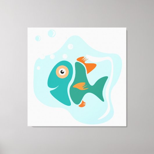 おもしろいスタイリッシュ魚 キャンバスプリント (正面)