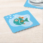 おもしろいスタイリッシュ魚 ペーパーコースター (アングル)