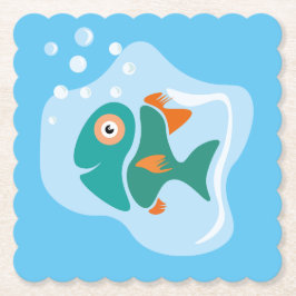 おもしろいスタイリッシュ魚 ペーパーコースター