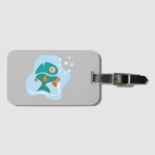 おもしろいスタイリッシュ魚 ラゲッジタグ (正面横)
