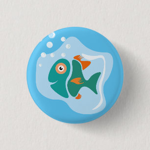 おもしろいスタイリッシュ魚 缶バッジ