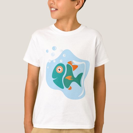 おもしろいスタイリッシュ魚 Tシャツ (正面)