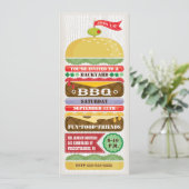 おもしろいスタックBBQパーティの招待状 招待状 (スタンド正面)
