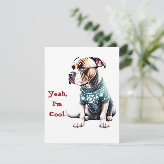 おもしろいスタッフ醜いクリスマスセータークリスマスカード シーズンカード (スタンド正面)