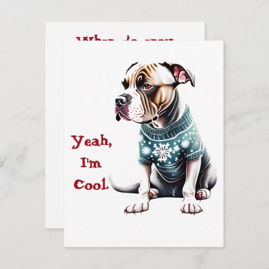 おもしろいスタッフ醜いクリスマスセータークリスマスカード シーズンカード (正面/裏面)