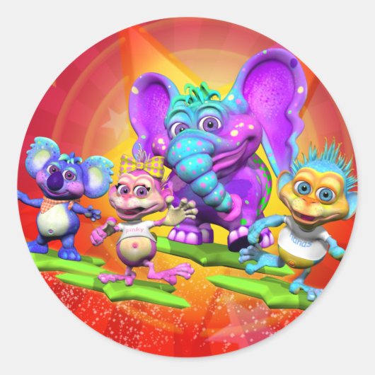 おもしろいスタンプ"The GiggleBellies" ラウンドシール (正面)