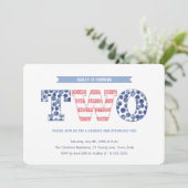 おもしろいスターとストライプ夏の第2の誕生日パーティー 招待状 (スタンド正面)