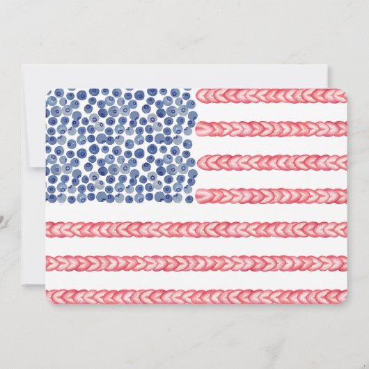 おもしろいスターとストライプ夏の第2の誕生日パーティー 招待状 (裏面)