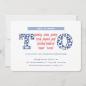 おもしろいスターとストライプ夏の第2の誕生日パーティー 招待状 (正面)