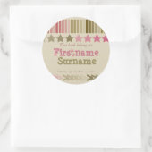 おもしろいスターとストライプ蔵書票ステッカー ラウンドシール (バッグ)