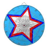 おもしろいスターレッド&ブルー独自のフォトダーツボードを追加 ダーツボード (正面)