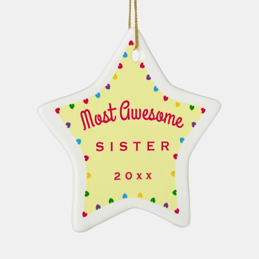 おもしろいスター最も姉素晴らしのクリスマスプレゼント セラミックオーナメント (右)