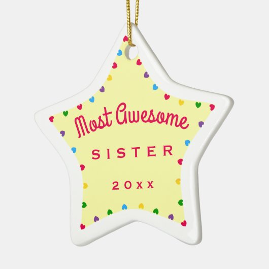 おもしろいスター最も姉素晴らしのクリスマスプレゼント セラミックオーナメント (左)
