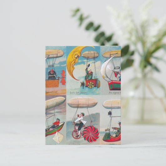 おもしろいスチームパンクの空気機械の奇怪な発明 ポストカード (スタンド正面)