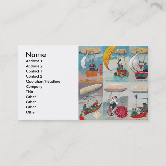 おもしろいスチームパンクの空気機械の奇怪な発明 名刺 (正面)