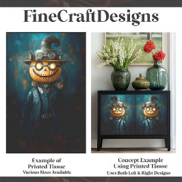 おもしろいスチームパンクハロウィーンパンプキンマンE9Rデコペ 薄葉紙