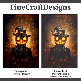 おもしろいスチームパンクハロウィーンパンプキンマンF1Lデコページ 薄葉紙