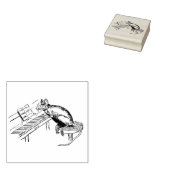 おもしろいスツール遊のネズミ ラバースタンプ (押印)