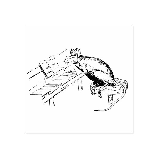 おもしろいスツール遊のネズミ ラバースタンプ (インプリント)