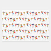 おもしろいスティック図ギフトラップ ラッピングペーパーシート (正面)