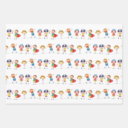 おもしろいスティック図ギフトラップ ラッピングペーパーシート (正面)