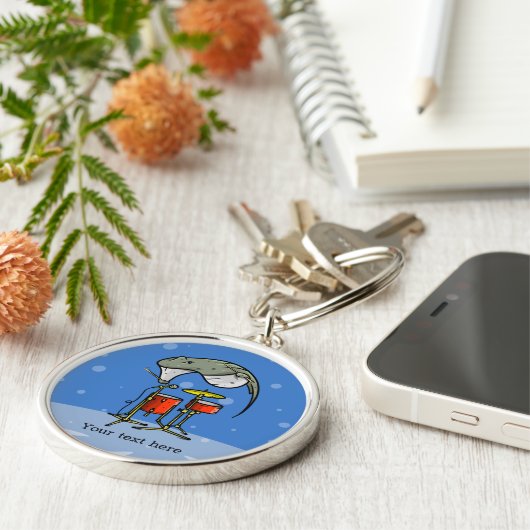 おもしろいスティングレイのドラマー キーホルダー (側面)