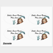 おもしろいステッカーレトロレディーホームキャニングシークレットレシピ 楕円形シール (シート)