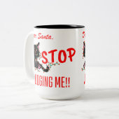 おもしろいストップクリスマス親愛さん判断!!! ツートーンマグカップ (正面左)