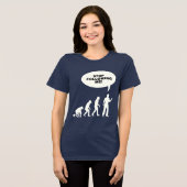 おもしろいストップ後を追よ!」 進化 トライブレンドTシャツ (正面全面)