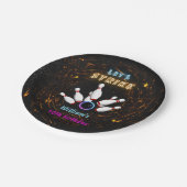 おもしろいストライククールブルースポーツボーリング10誕生日 ペーパープレート (アングル)