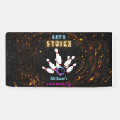 おもしろいストライククールブルースポーツボーリング10誕生日 横断幕 (横)