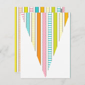 おもしろいストライプと水玉模様のカラフル旗バンティング ポストカード (正面/裏面)