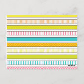 おもしろいストライプと水玉模様のカラフル旗バンティング ポストカード (裏面)