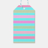 おもしろいストライプのラインのパステルサマーカラー ギフトタグ (正面)