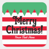 おもしろいストライプの小妖精や小人カスタムスーツ スクエアシール (正面)