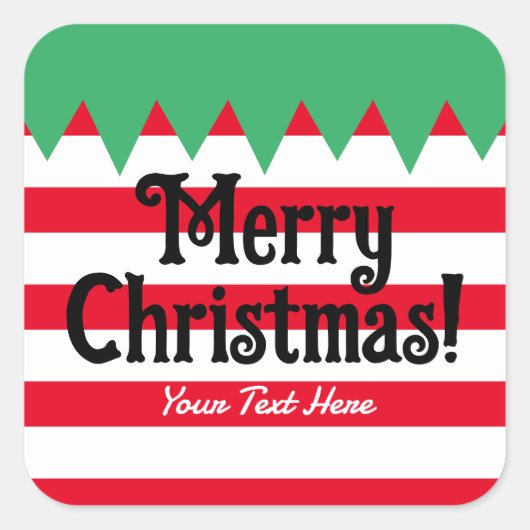 おもしろいストライプの小妖精や小人カスタムスーツ スクエアシール (正面)