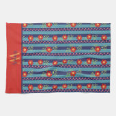 おもしろいストライプカスタムスタイリッシュイニシャル名 キッチンタオル (横)