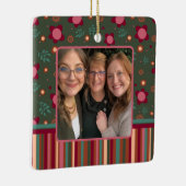 おもしろいストライプカスタムフローラ写真両面 セラミックオーナメント (右)