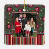 おもしろいストライプカスタムフローラ写真両面 セラミックオーナメント (裏面)