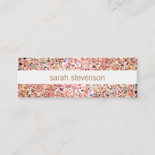 おもしろいストライプカラフルグリッターかわいいクール スキニー名刺 (正面)