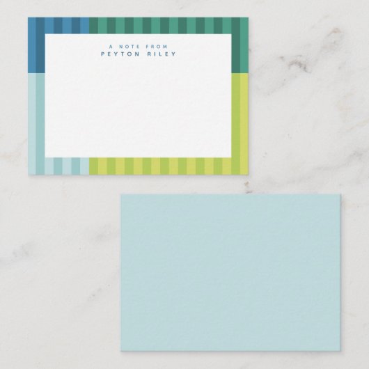 おもしろいストライプカラフルパーソナライズされたかわいい子供 ノートカード (正面/裏面)