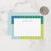 おもしろいストライプカラフルパーソナライズされたかわいい子供 ノートカード (正面/裏面インサイチュ)