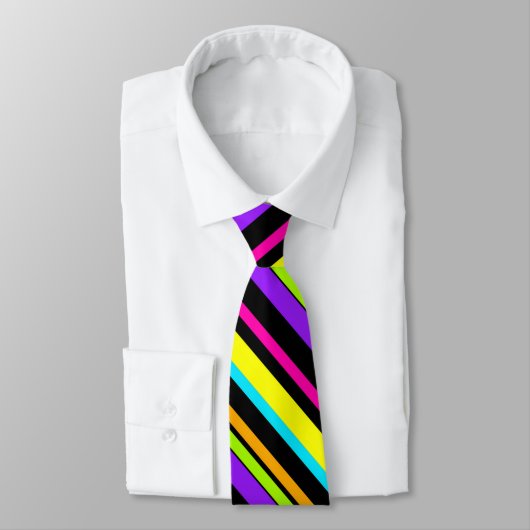 おもしろいストライプネオン柄ネックタイ ネクタイ (タイ)