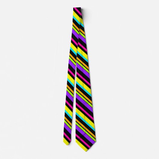 おもしろいストライプネオン柄ネックタイ ネクタイ (裏面)
