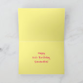 おもしろいストライプピンクハート、レインボー# 12誕生日 カード (内部)