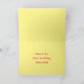 おもしろいストライプピンクハート、レインボー# 25誕生日 カード (内部)