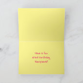 おもしろいストライプピンクハート、レインボー# 43誕生日 カード (内部)